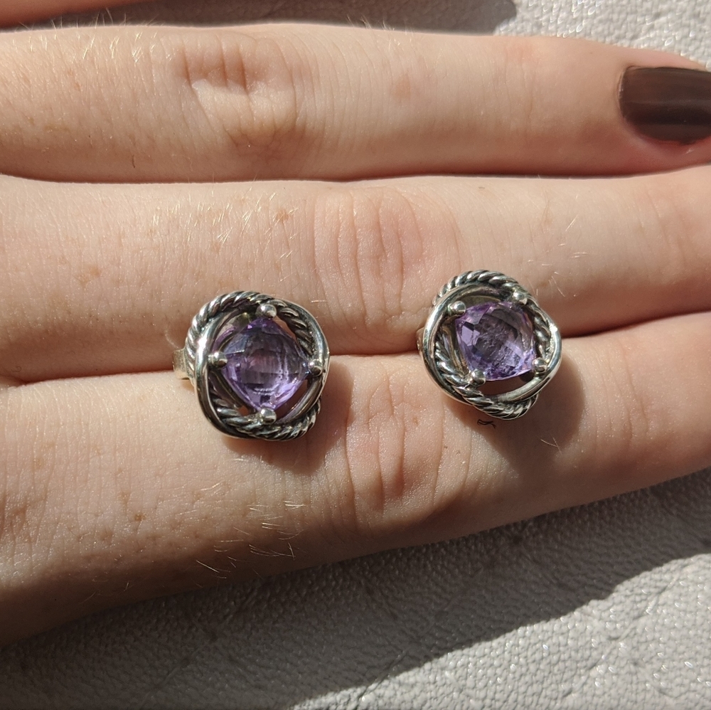 Amethyst David Yurman Infinity Earrings - Picture 2 of 5